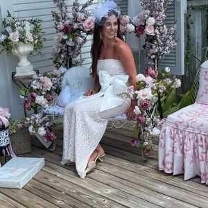 Rebecca Vallance Floria Lace Strapless Gown Size 4